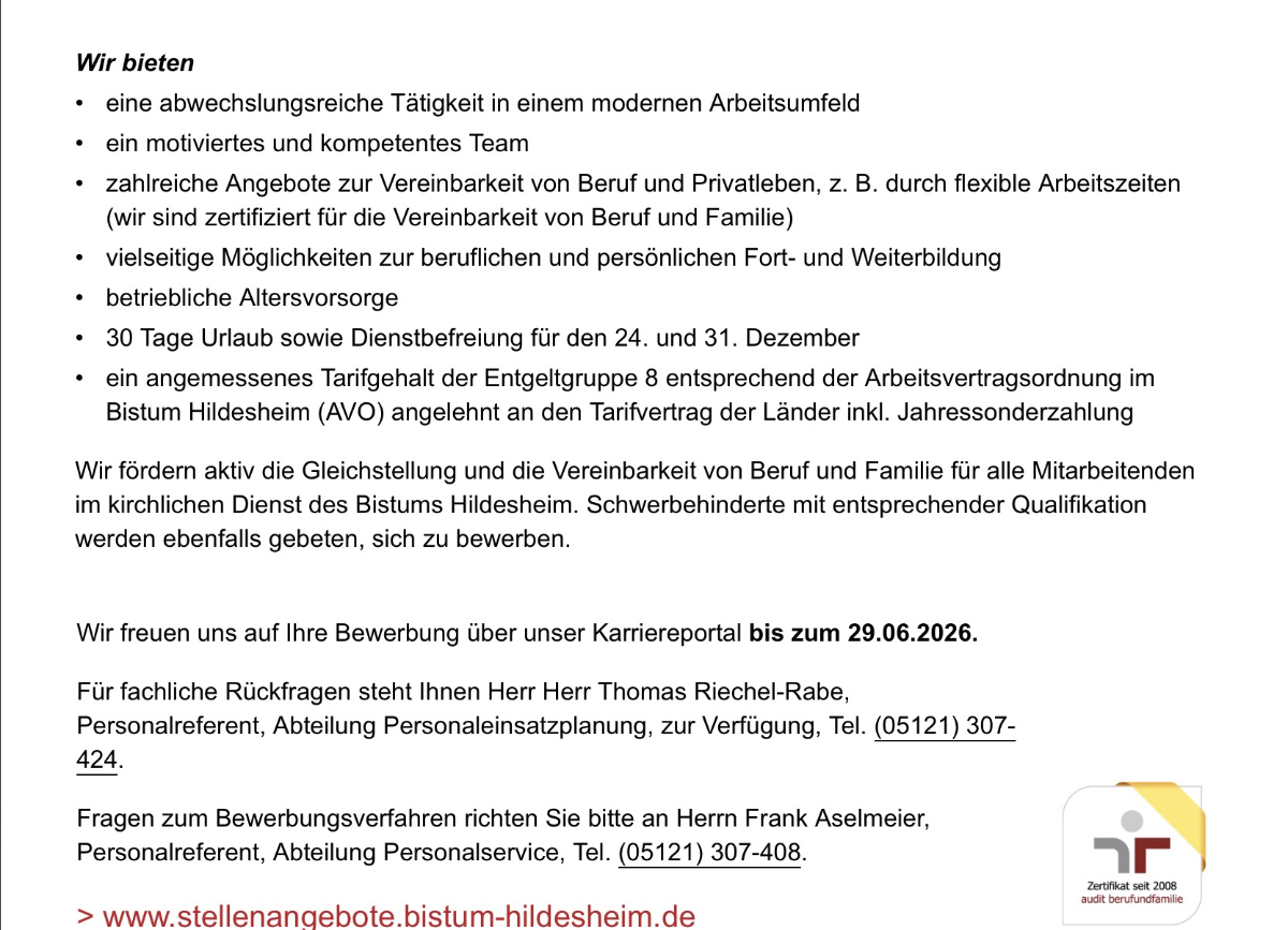 Stellenausschreibung Buchhalter